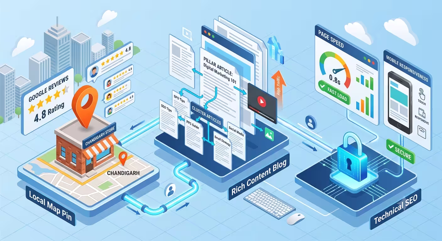 Fixing technical SEO issues like site speed and mobile usability